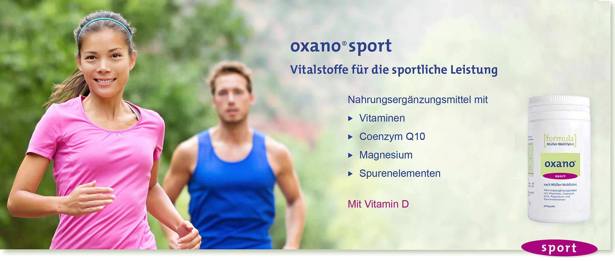 HeadImage | OXANO-Sport Vitalstoff-Kapseln nach Müller-Wohlfahrt mit Vitaminen und Mineralien für Sportler